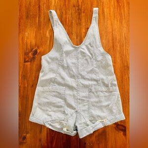 Free People High Roller Railroad Overall Shorts